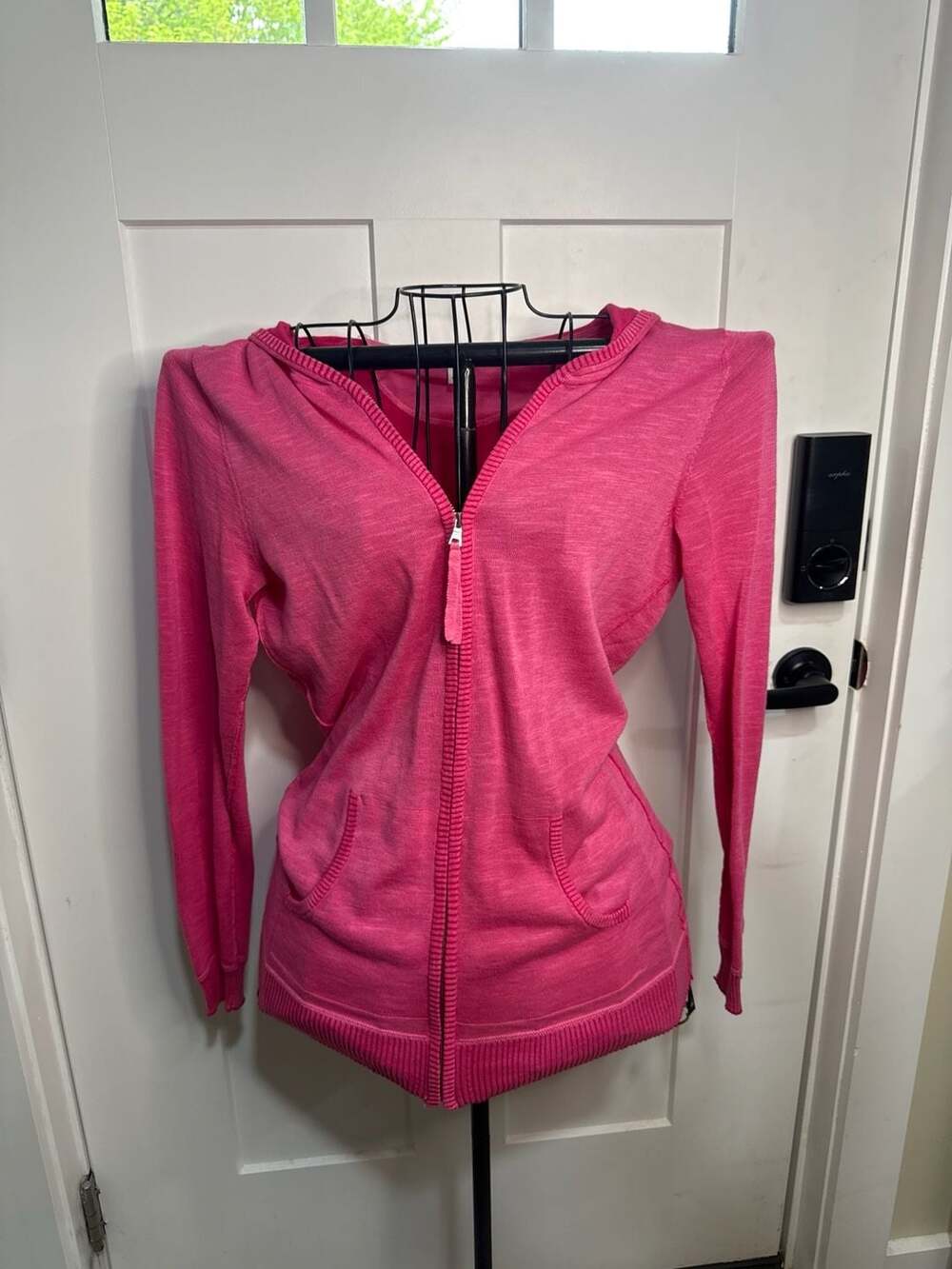 Banana Republic Pink 100% Cotton Zip-Up Knit Hoodie Size M